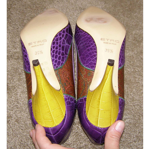 Stunning Etro paisley & croc embossed pumps 8.5 - Picture 6 of 8